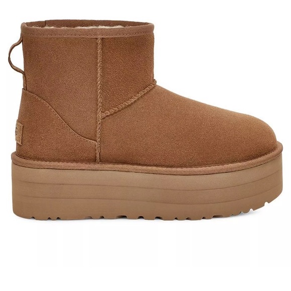Women's Tan Platform Ankle Boots - Picture 1 of 3